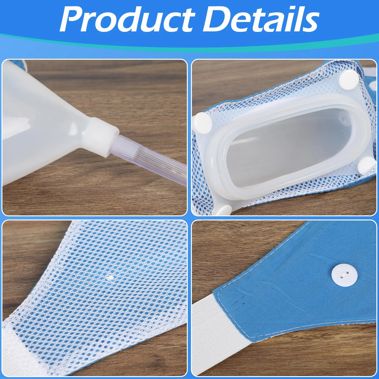 Borsa riutilizzabile per urina maschile indossabile con 2 sacchetti catetere 2000 ml + 1000 ml drenaggio urinario portatile