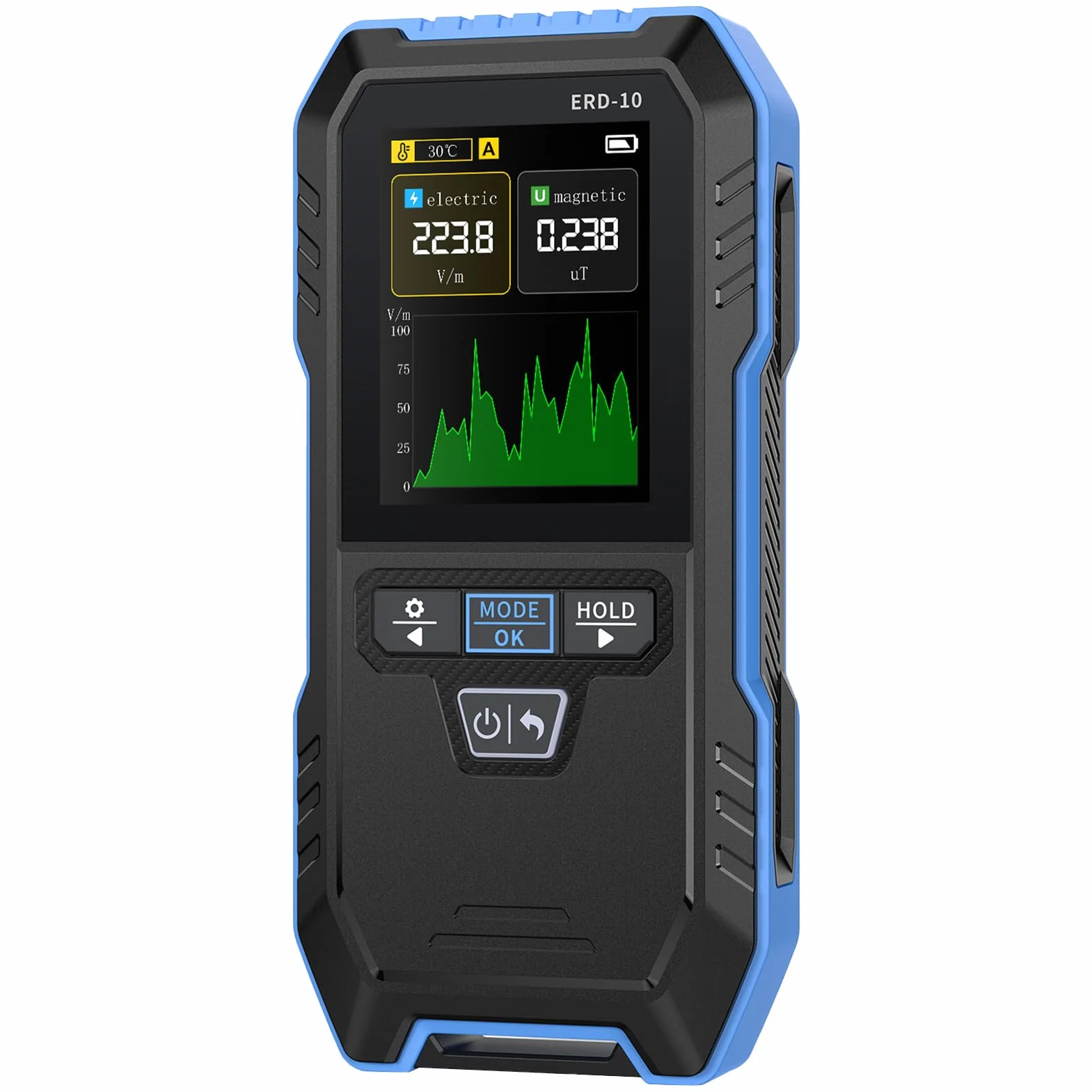 Rilevatore di Radiazioni ERD-10,3 in 1 Rilevatore di Radiazioni Elettromagnetiche Misura simultanea di EF, MF e RF,Allarme automatico al superamento dei limiti, display TFT a colori retroilluminato