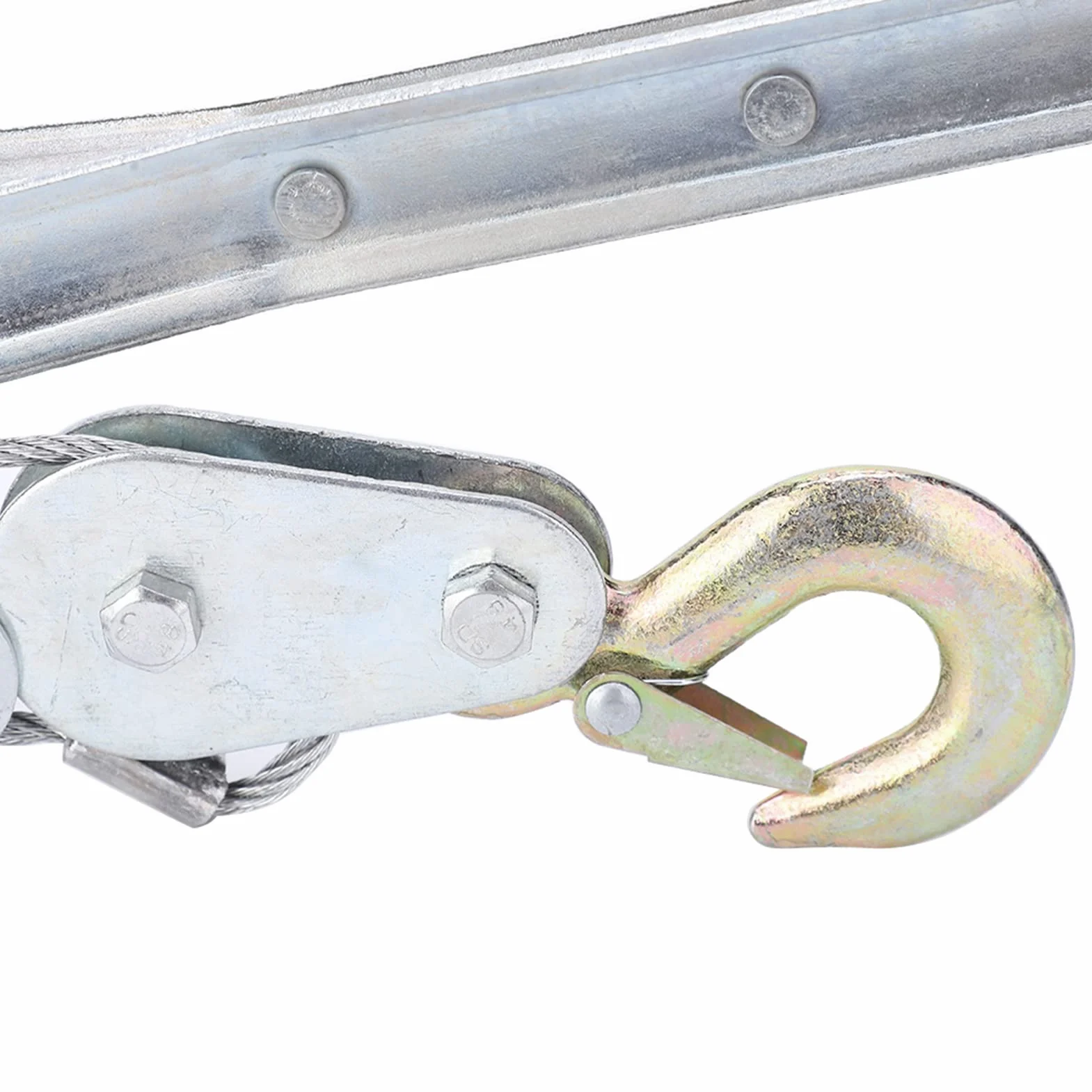 Tirante per Cavo con Cricchetto, Cavo a Leva Manuale, Argano Manuale, Argano, Estrattore Manuale per Fune, Strumento di Tensione, Strumento di Sollevamento a Doppio Gancio (2T)