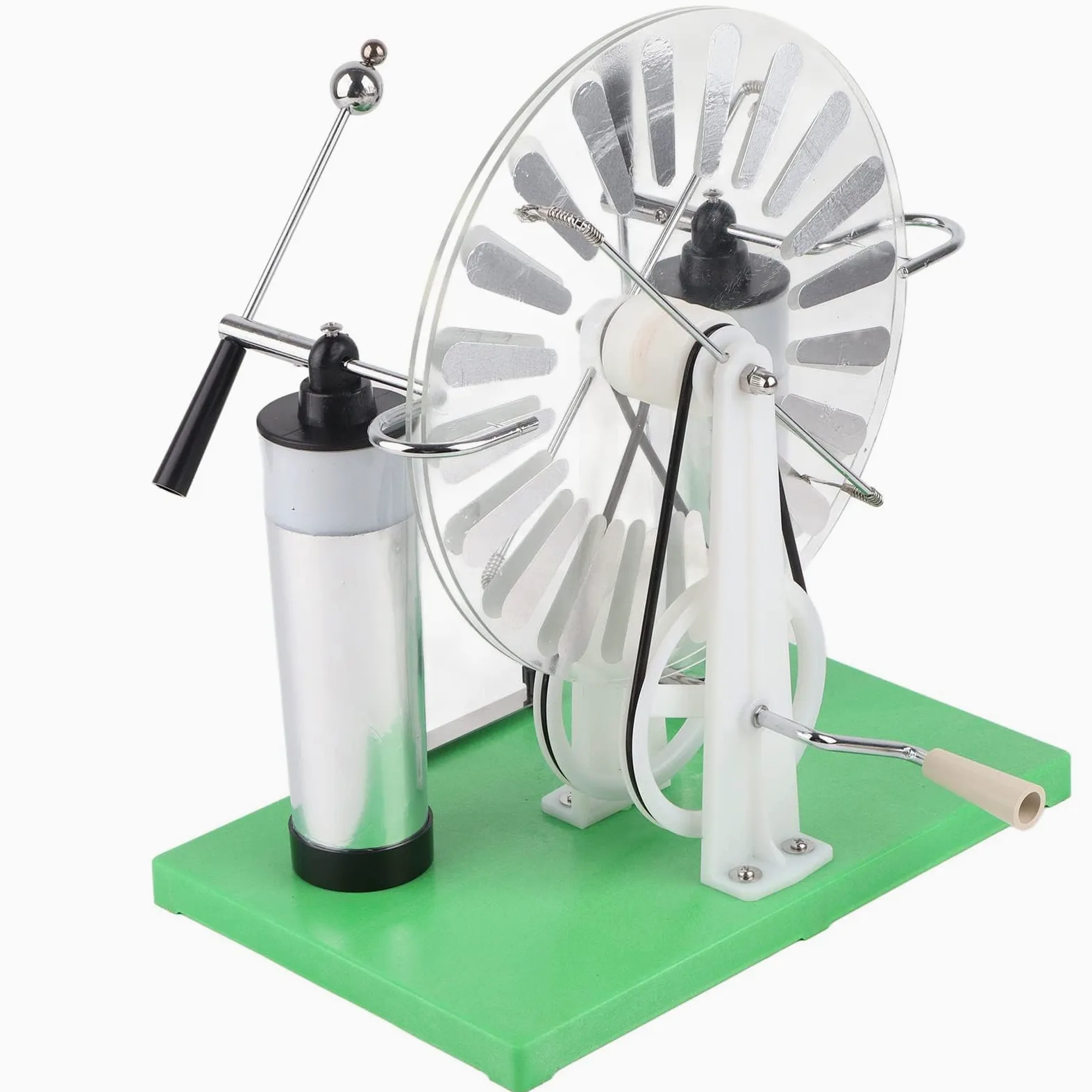 Generatore Wimshurst Premium Macchina Statica Esperimento di Fisica Generatore di elettricità a Induzione Elettrostatica Prestazioni Migliorate con Manico Isolato Capacità Ad