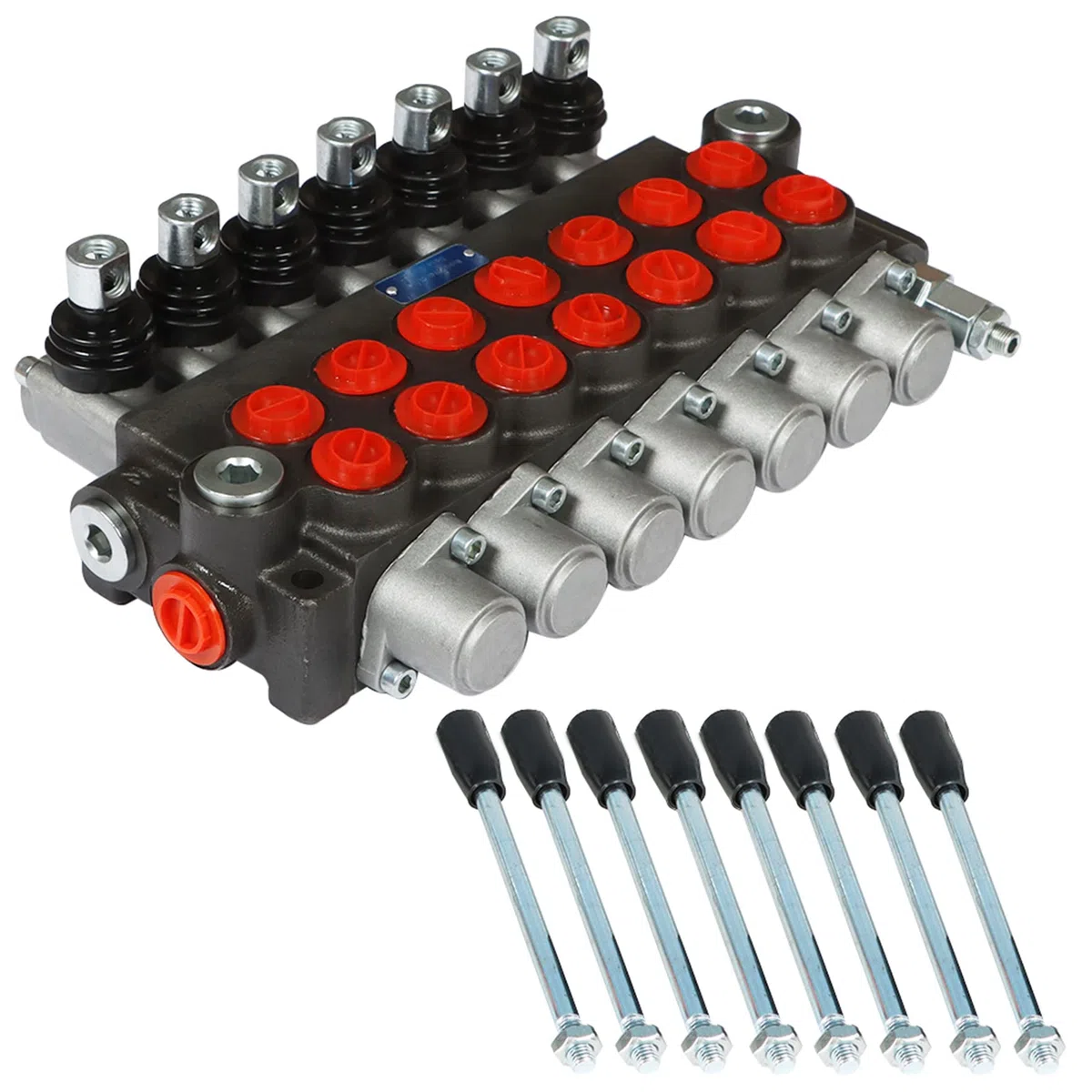 Valvola direzionale idraulica, 7 bobine valvola di carico idraulico 13 gpm, porte sae, valvola a doppia azione 3600 psi valvola direzionale p60 per trattori piccoli trattori caricatori