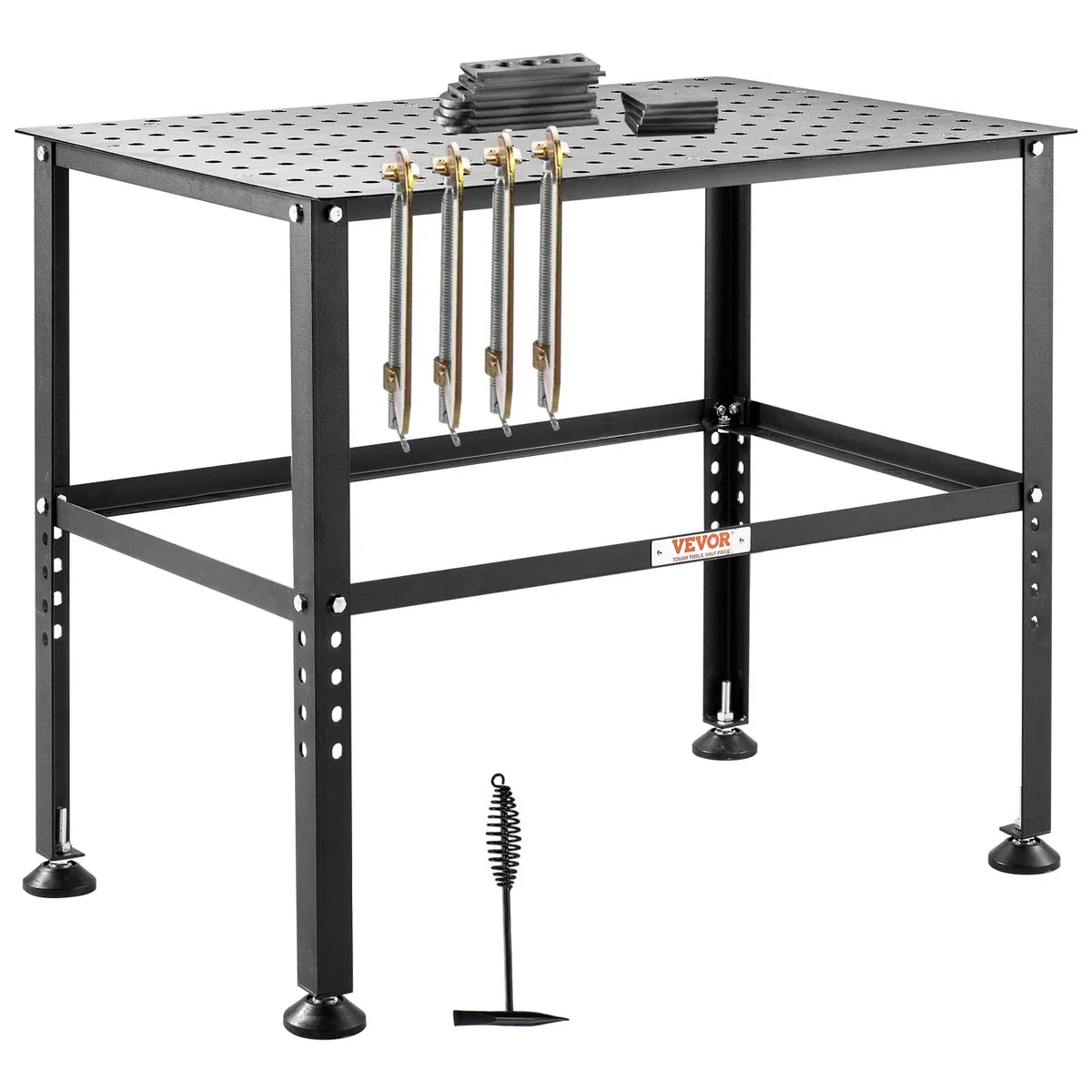 VEVOR Tavolo da Saldatura 914,4 x 609,4 mm Banco da Lavoro per Saldatura, Capacità 362,87 kg Tavolo da Lavoro per Saldatura per Impieghi Gravosi con Fori di Fissaggio da 16 mm e Piedini Antiscivolo