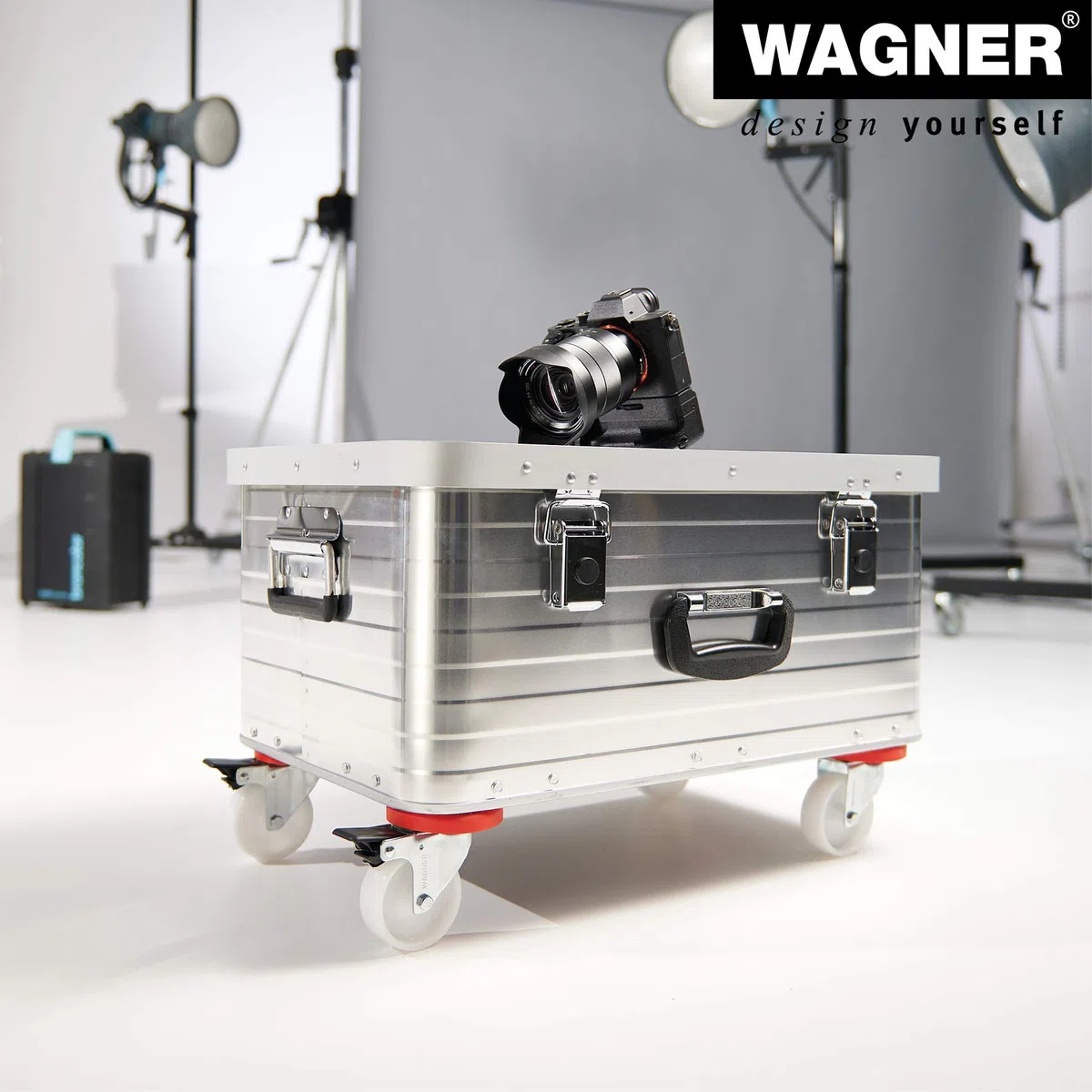 WAGNER Carrello da trasporto MM 1360 I 52 x 32 cm - ideale per trasporto de contenuto sensibile I portata 200 kg I antiscivolo, adatto alle pareti e mobili, 2 freni - 20136001