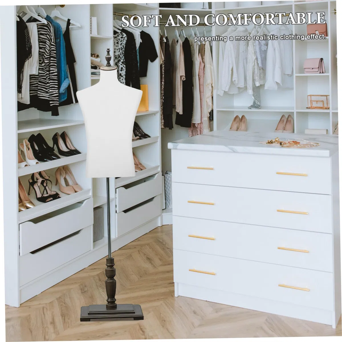 Copri Manichino Maschile in Cotone Bianco per Negozi di Abbigliamento Design Realistico e Facile Installazione, Versatile per Esposizioni e Studi Fotografici