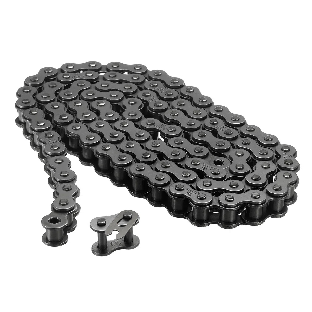 QUARKZMAN #50/10A-1 Catena a Rulli 5 Piedi Passo 5/8" Catene a Rulli Acciaio al Carbonio con Collegamenti Master Gratuiti per Escavatori Trattori, 96 Link