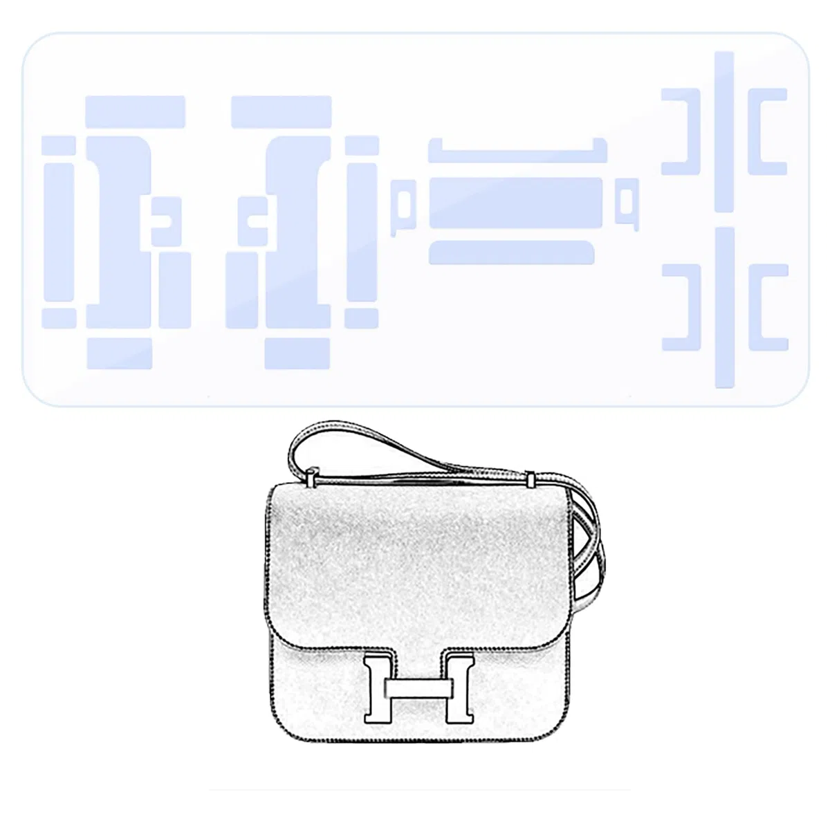 BagArmor Pellicola protettiva hardware, compatibile con Constance 18. Adesivo per borsetta, trasparente, antigraffio, trasparente
