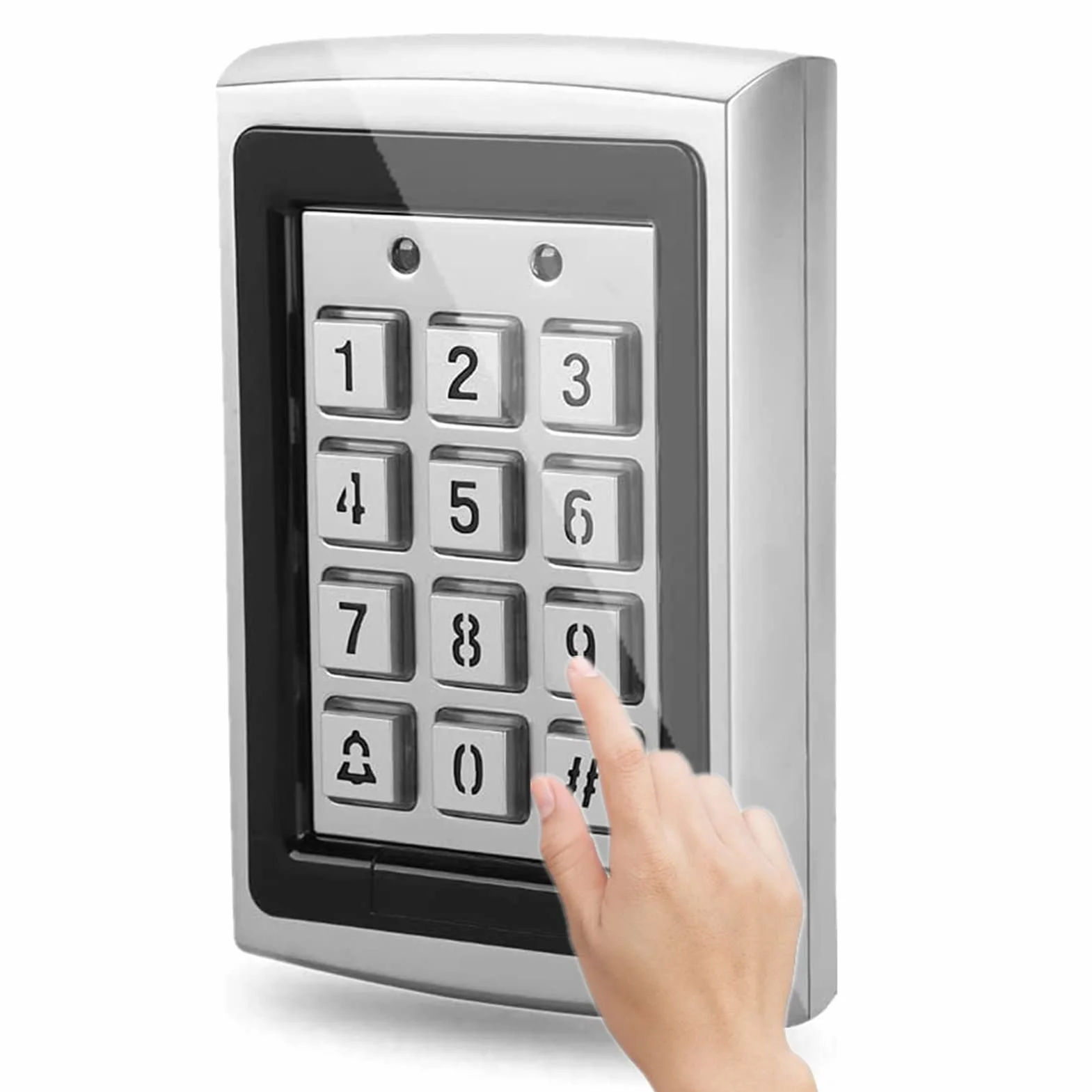Lettore di schede RFID in metallo da 125 KHz con tastiera di controllo accessi e password con retroilluminazione - Sistema di accesso sicuro per 1000 utenti