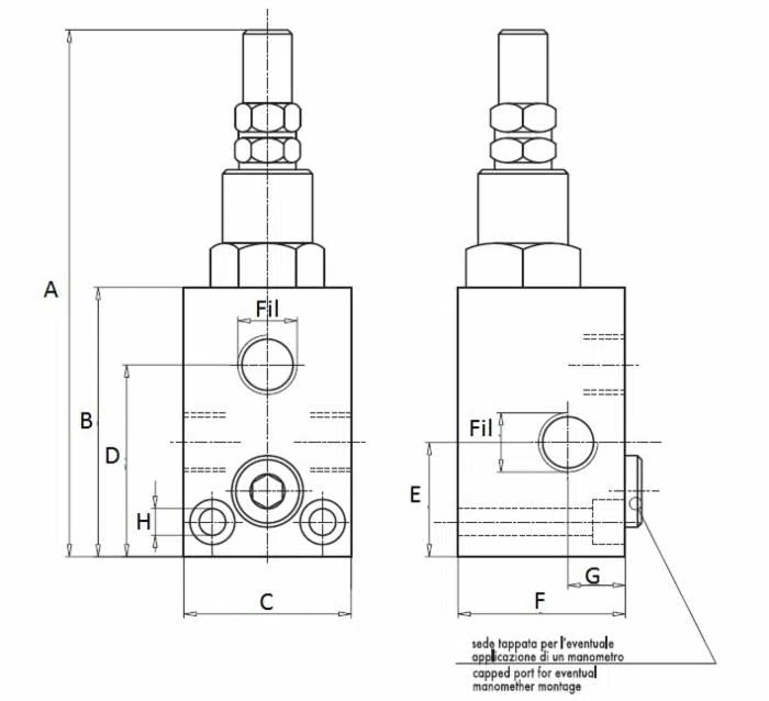 Valvola Oleodinamica Ama Refluid 1/2" 180 Bar con Volantino