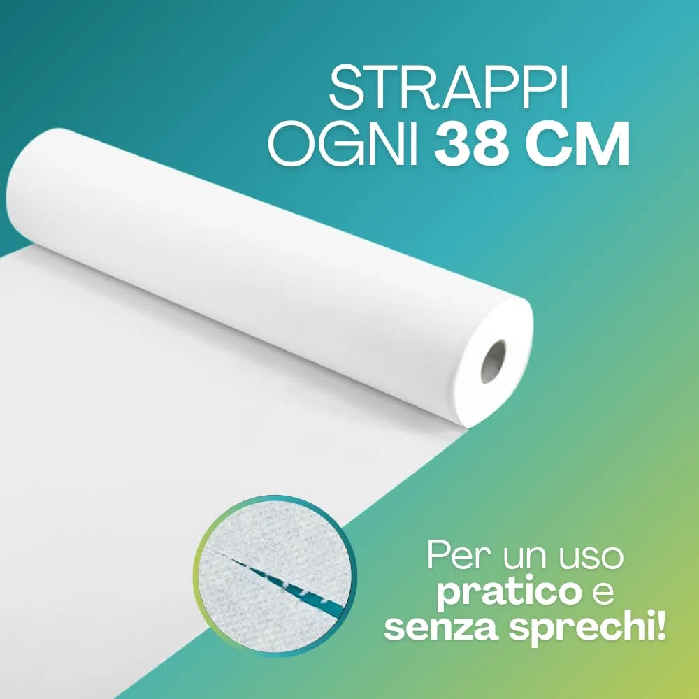 Virsus Rotolo 75 Carta Lettino 12 pz Lenzuolini Lenzuolino Medici per massaggio estetista e terapie altezza 60 cm 2 veli medico