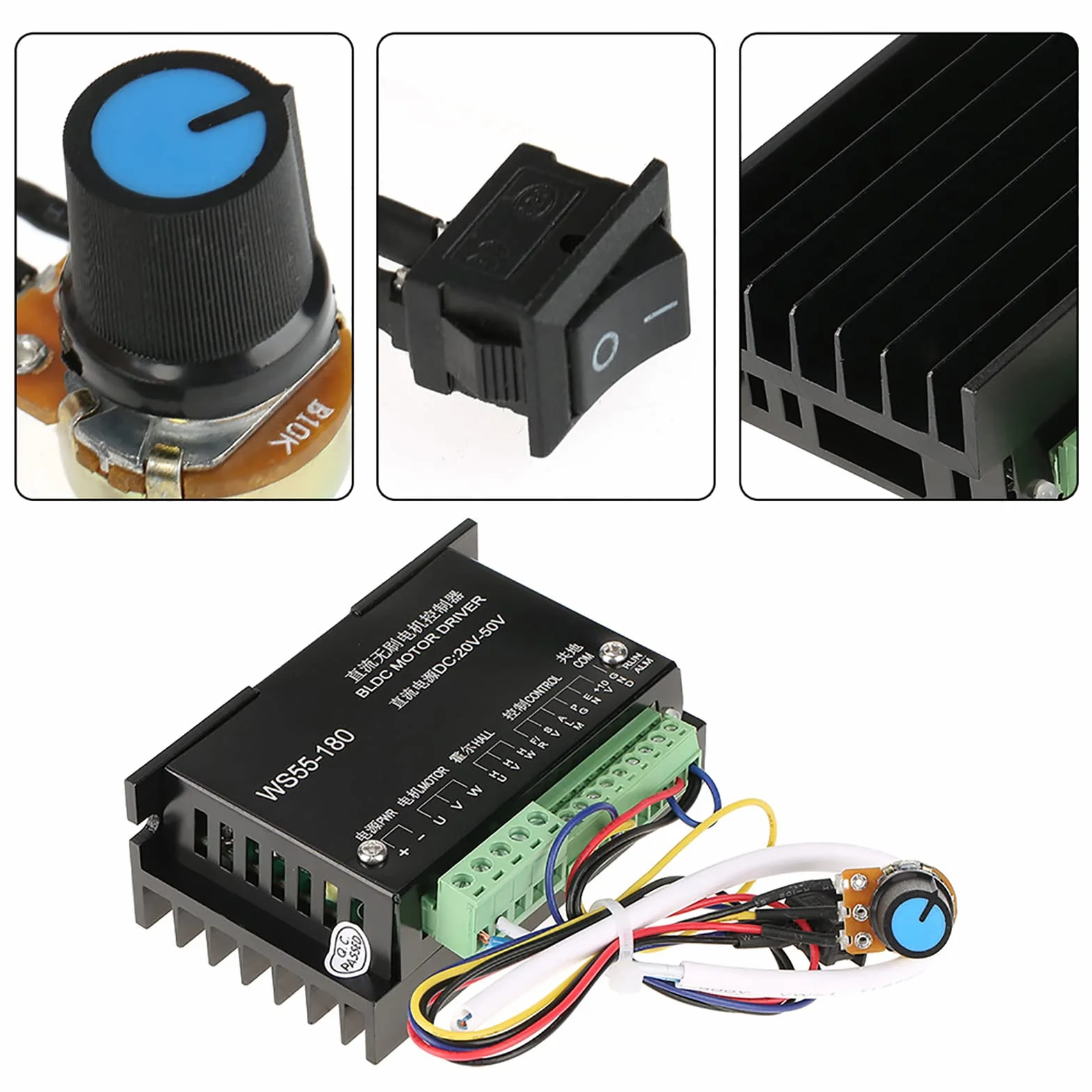Controller Driver Motore Bldc Ws55 180 Senza Sensori Hall 240 Volt Azionamento Mandrino Cnc Per Applicazioni Su Utensili Elettrici Rettificatrici E Ventilatori