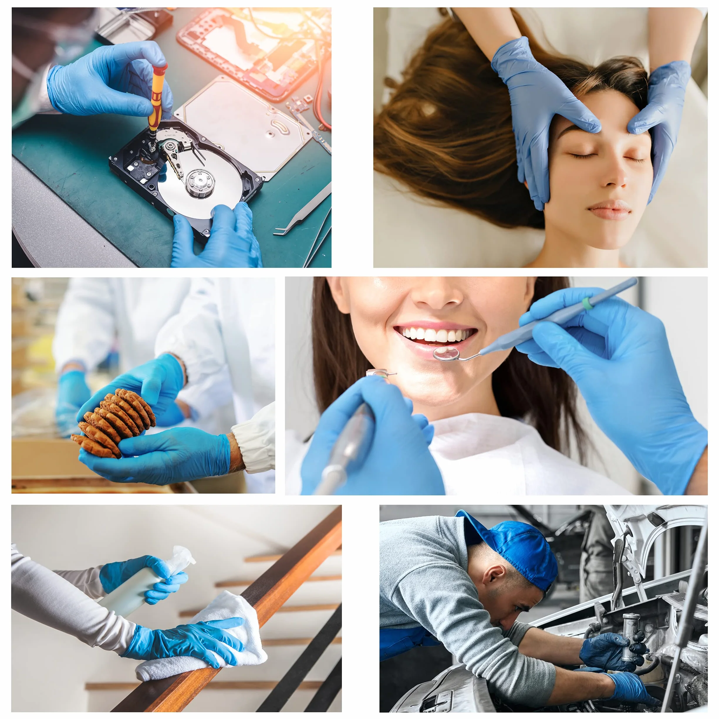 R MOVE 1000 guanti in nitrile monouso senza polvere, senza lattice, ipoallergenici, certificati CE EN455, guanti per alimenti, guanti medici (Taglia M)