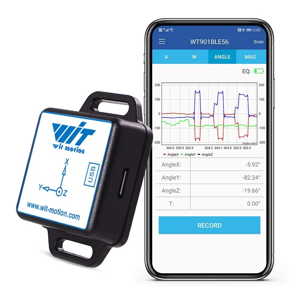 [Sensori di accelerazione Bluetooth 5.0] Sensore di inclinazione wireless a 9 assi WT901BLECL, accelerometro a 3 assi + giroscopio + magnetometro + inclinometro, sensore IMU MPU9250 Modulo