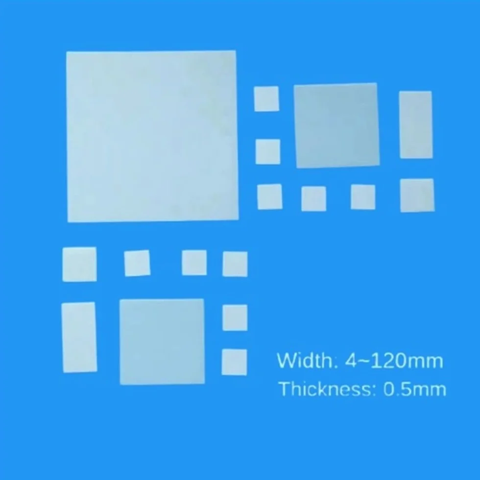 Lastra di ceramica di allumina ultra sottile - Dissipatore di calore ad alta tenacità for isolamento elettrico, 1 pz.(50x50x0.5mm)