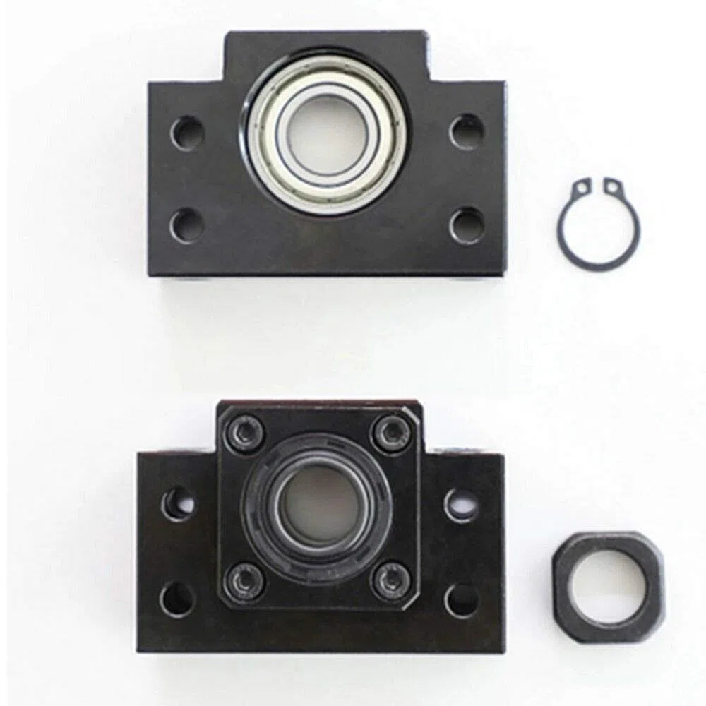 Supporti per cuscinetti POWERTOOL blocco cuscinetto 1 set fisso flottato lato supporto alloggiamento cuscinetti supporti per vite a sfera, nero