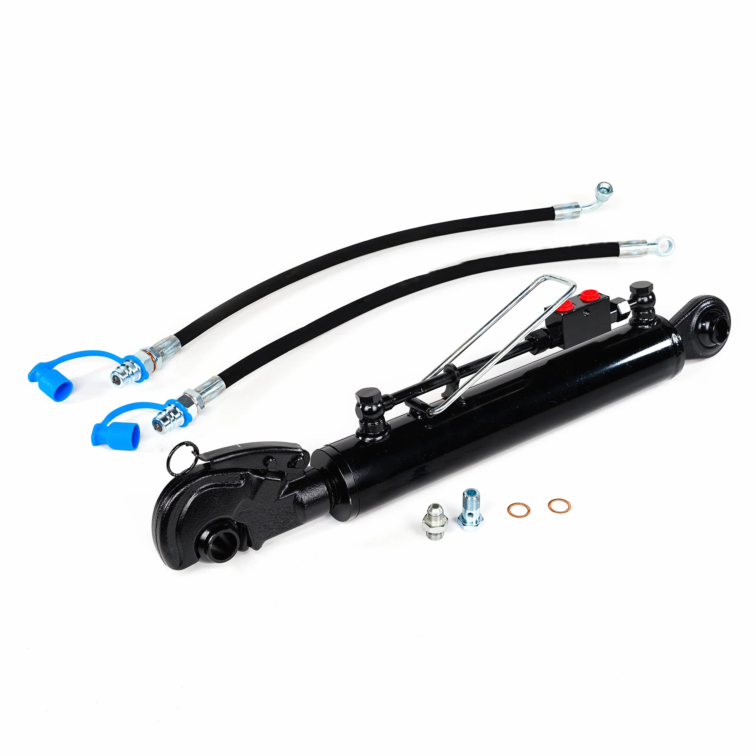 Terzo punto idraulico per trattore CAT 2 + 2 ganci gancio 250 mm Corsa blocco di bloccaggio con completo di tubi