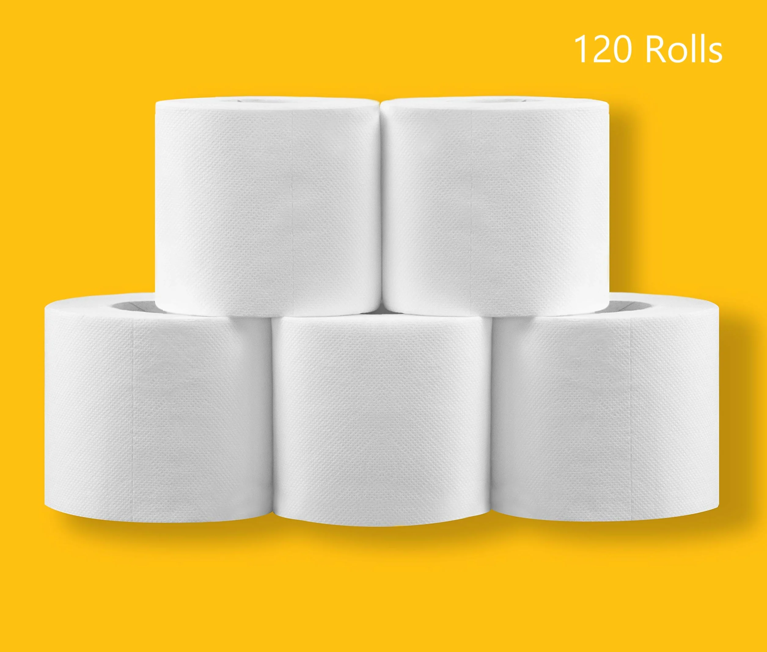 AmazonCommercial Carta igienica 2 veli pura cellulosa 120 rotoli 180 fogli per rotolo 9,5cm x 11cm