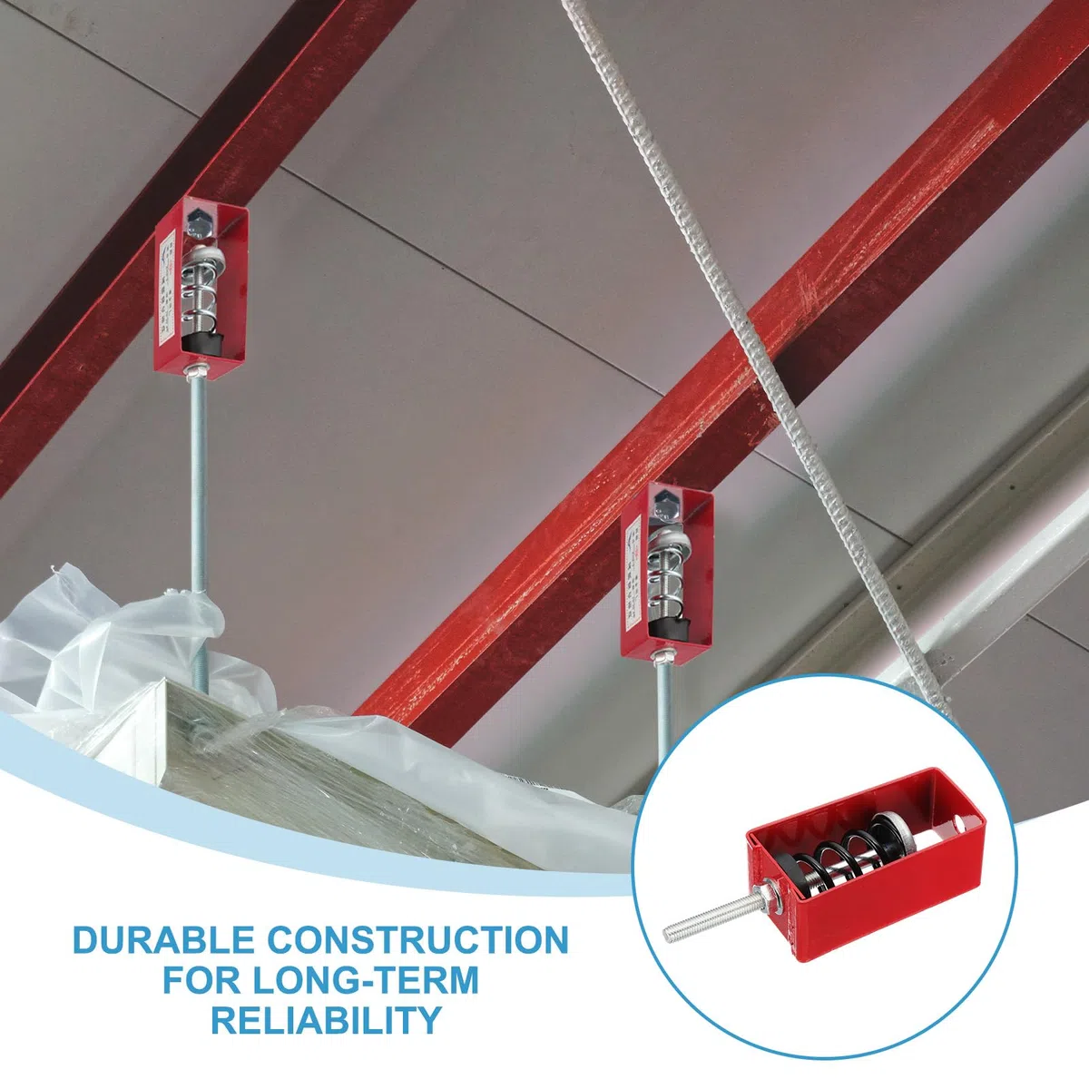 PATIKIL Sospensione A Molla Per Soffitto Isolatore Di Vibrazioni, 4 Pezzi 110lbs Supporti Antivibrazione Meccanici Per A/C Processore D'Aria Camera Da Letto Teatro Studio, (XHS) Rosso