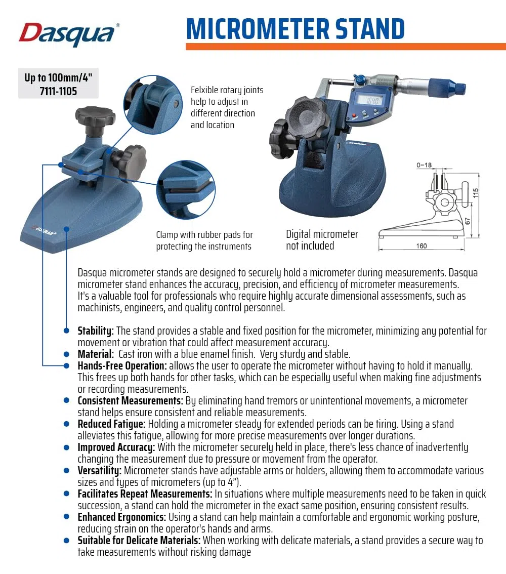 Dasqua 7111-1105 - Supporto per micrometri