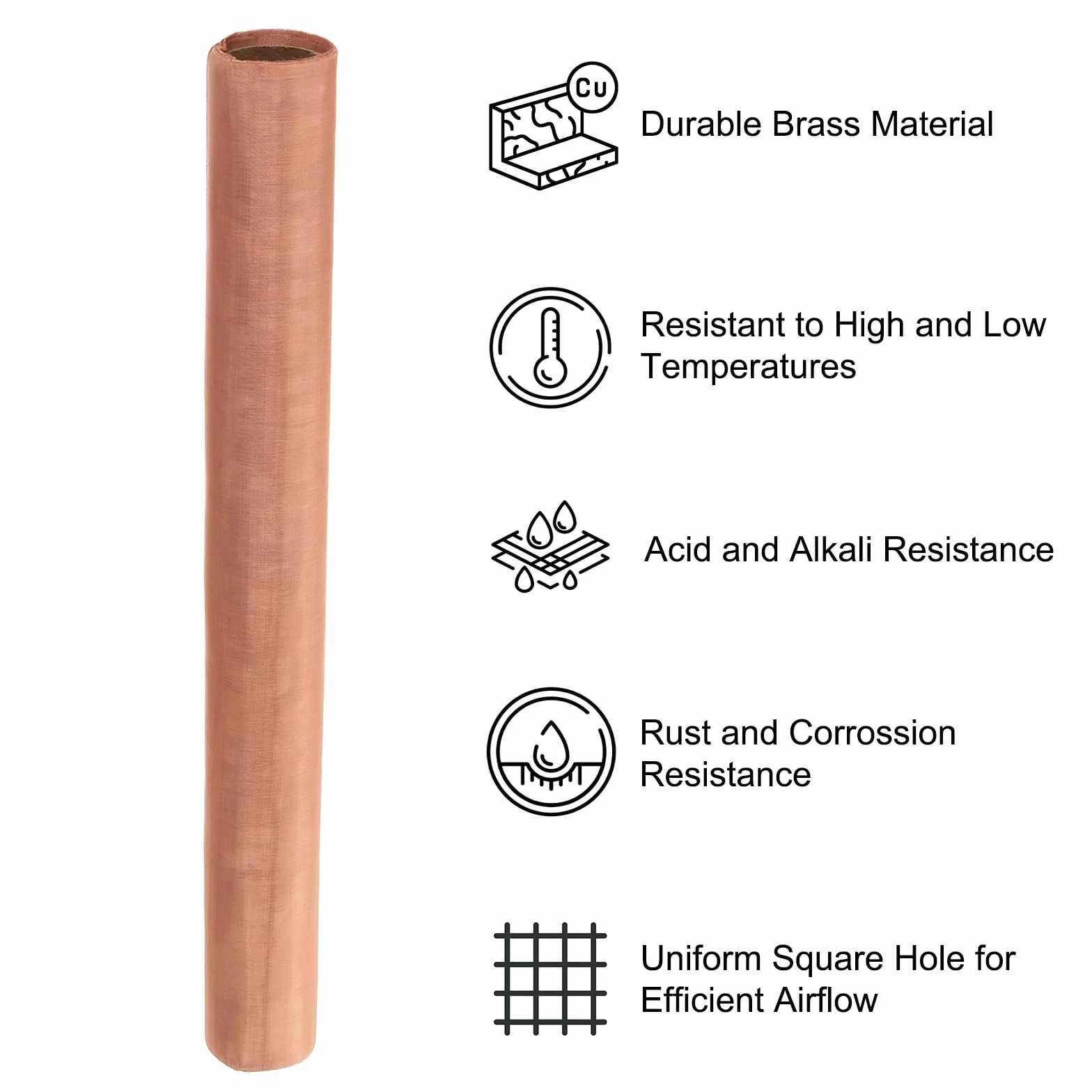 PATIKIL Maglia di Rame Pura Ottone 39x12", 1 Rullo 120 Mesh Filtro Metallo Spesso Densa Rete Metallico per Ventilazioni per Copertura Sicurezza Finestra, Filtrazione Recinti Animali, Viola