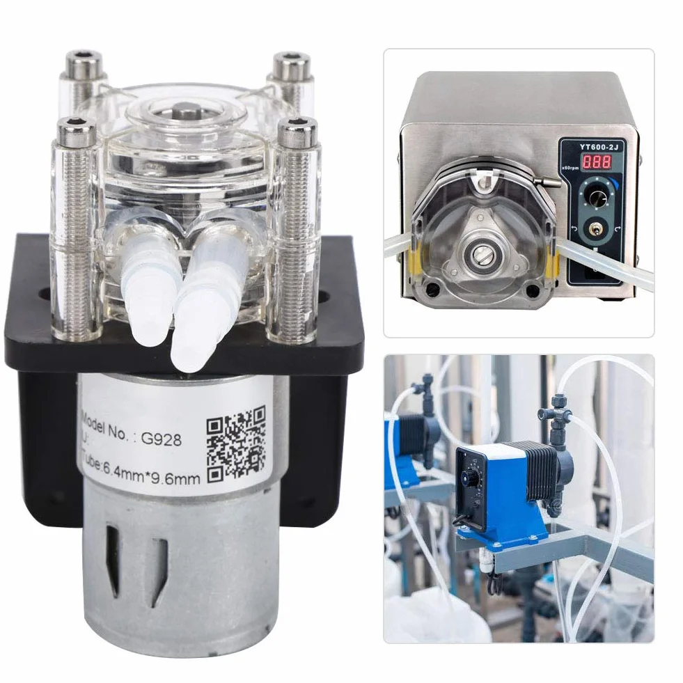Peristaltic Pump,500mL/min Dosing Pump Large Peristaltic Pump, Large with Transparent PC Head (24V)