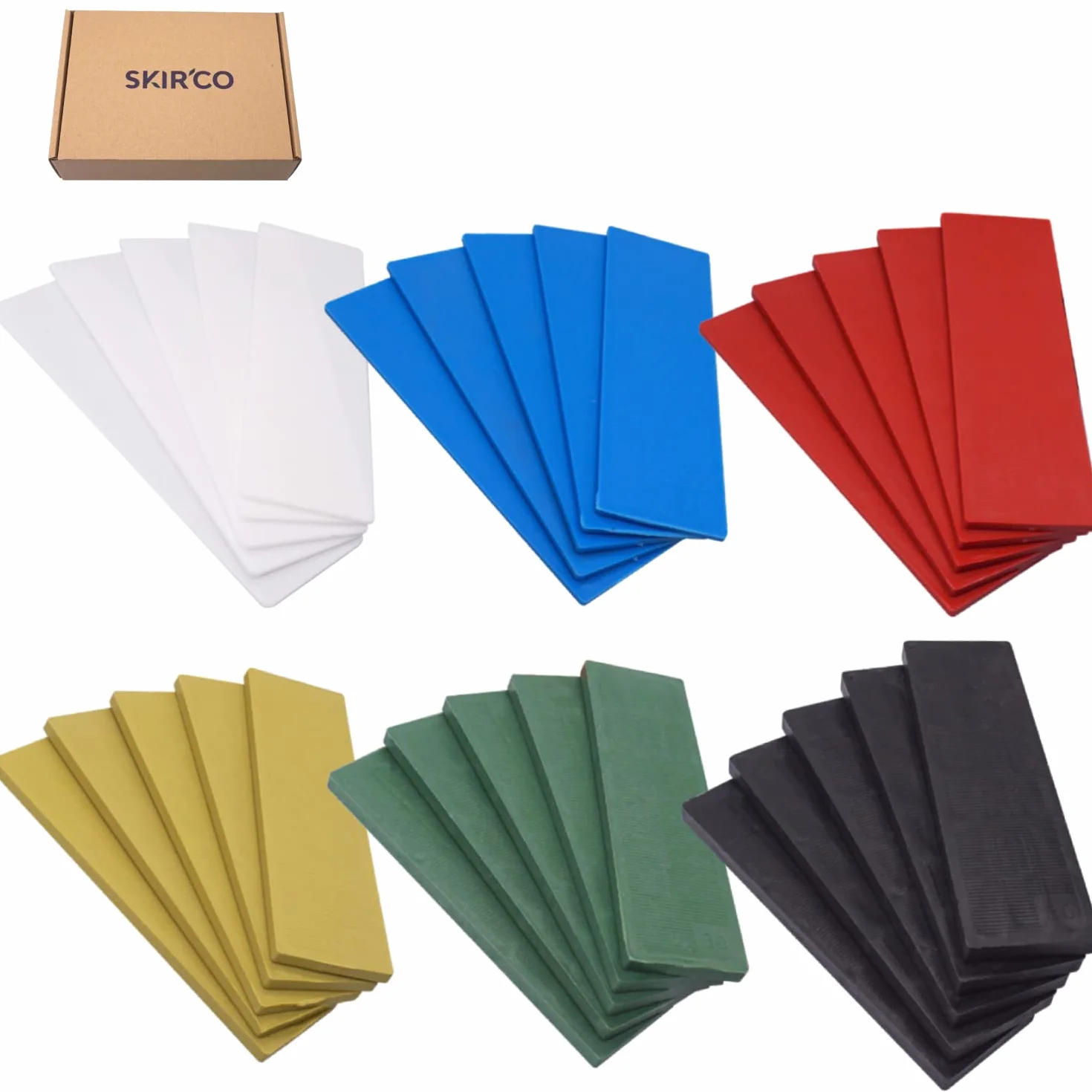 SKIR'CO Spessori piatti in plastica da 1 a 6 mm, imballatori per vetri, distanziali per telaio, imballatori per porte e finestre (Mix 2)