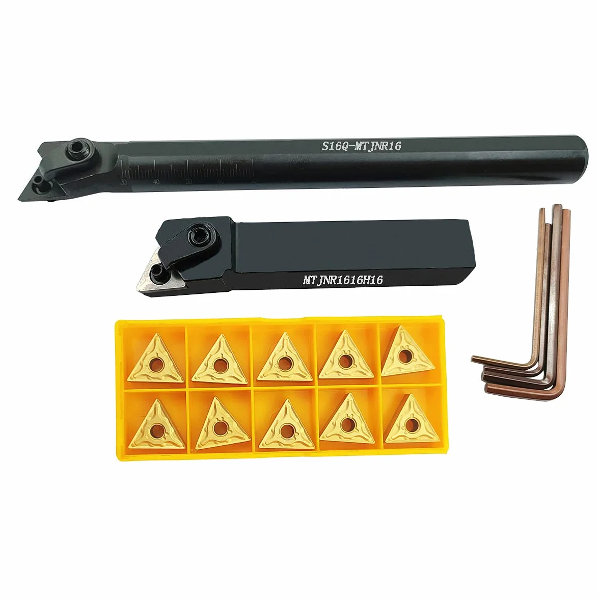 5/8 "Tornio Excircle carburo supporto utensile per tornitura MTJNR1616H16 + tornio in barra di alesatura interna S16Q-MTJNR16 + inserti di tornitura in carburo indicizzabile TNMG331(TNMG160404)