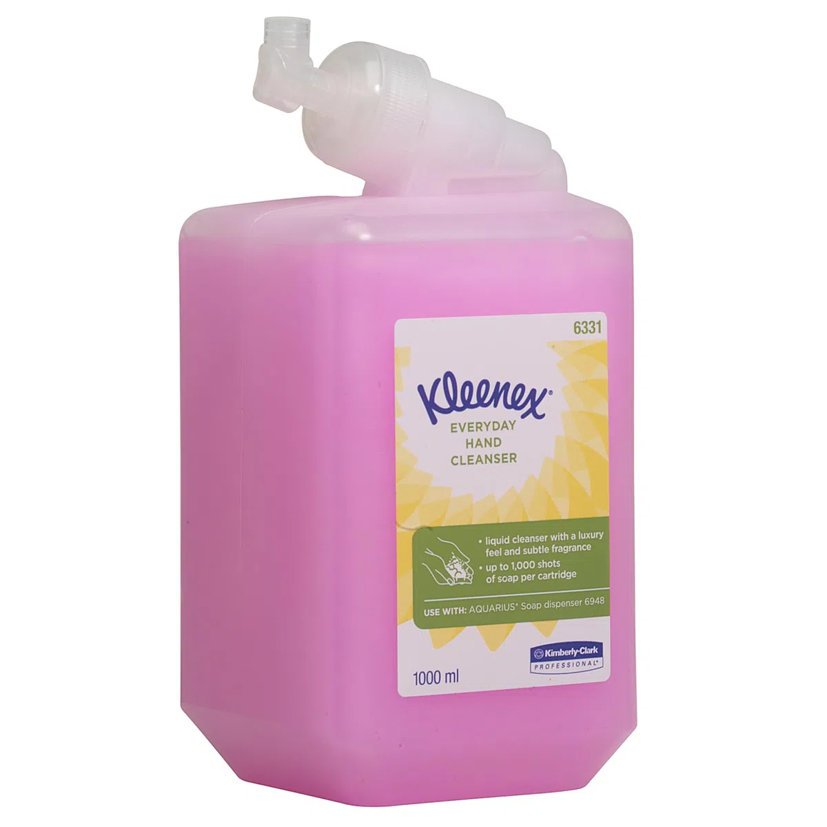 Kleenex Detergente per Mani 6331, Per Uso Quotidiano, Per Servizi Igienici Molto Frequentati, 6 Flaconi x 1L, 6.000 Erogazioni Totali