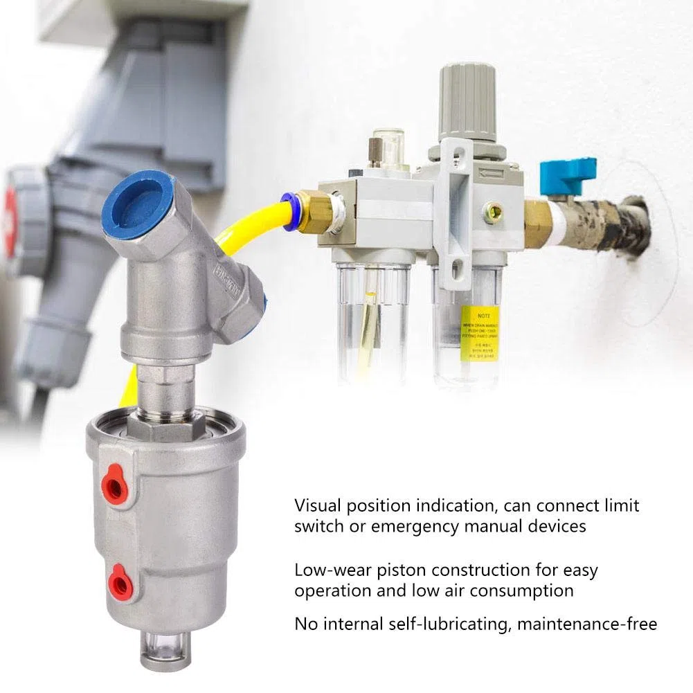 Valvola a sede inclinata valvola pneumatica di controllo altri accessori valvola 1/2 "DN 15 Valvola pneumatica per vapore Valvola a sede inclinata pneumatica in acciaio inossidabile con filettatura