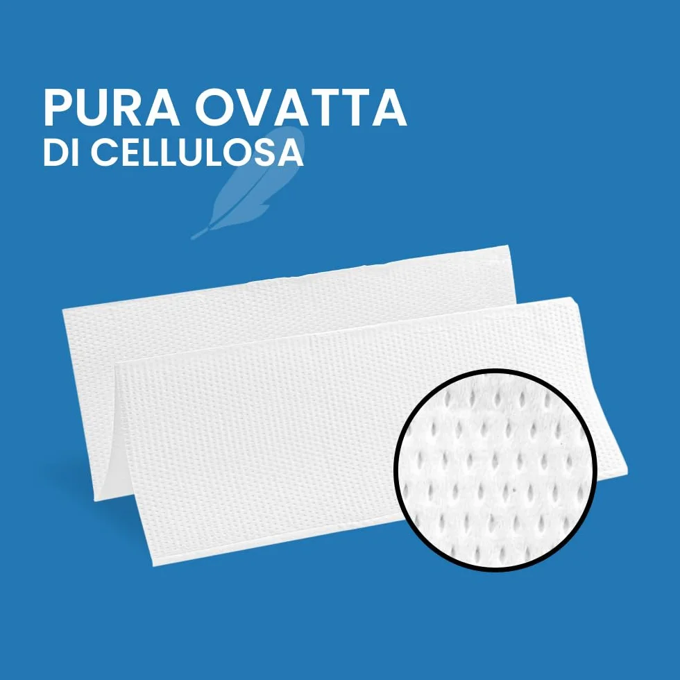 Asciugamani Monouso Carta Piegate a Z 24x21cm 2 Veli 3750 Pezzi