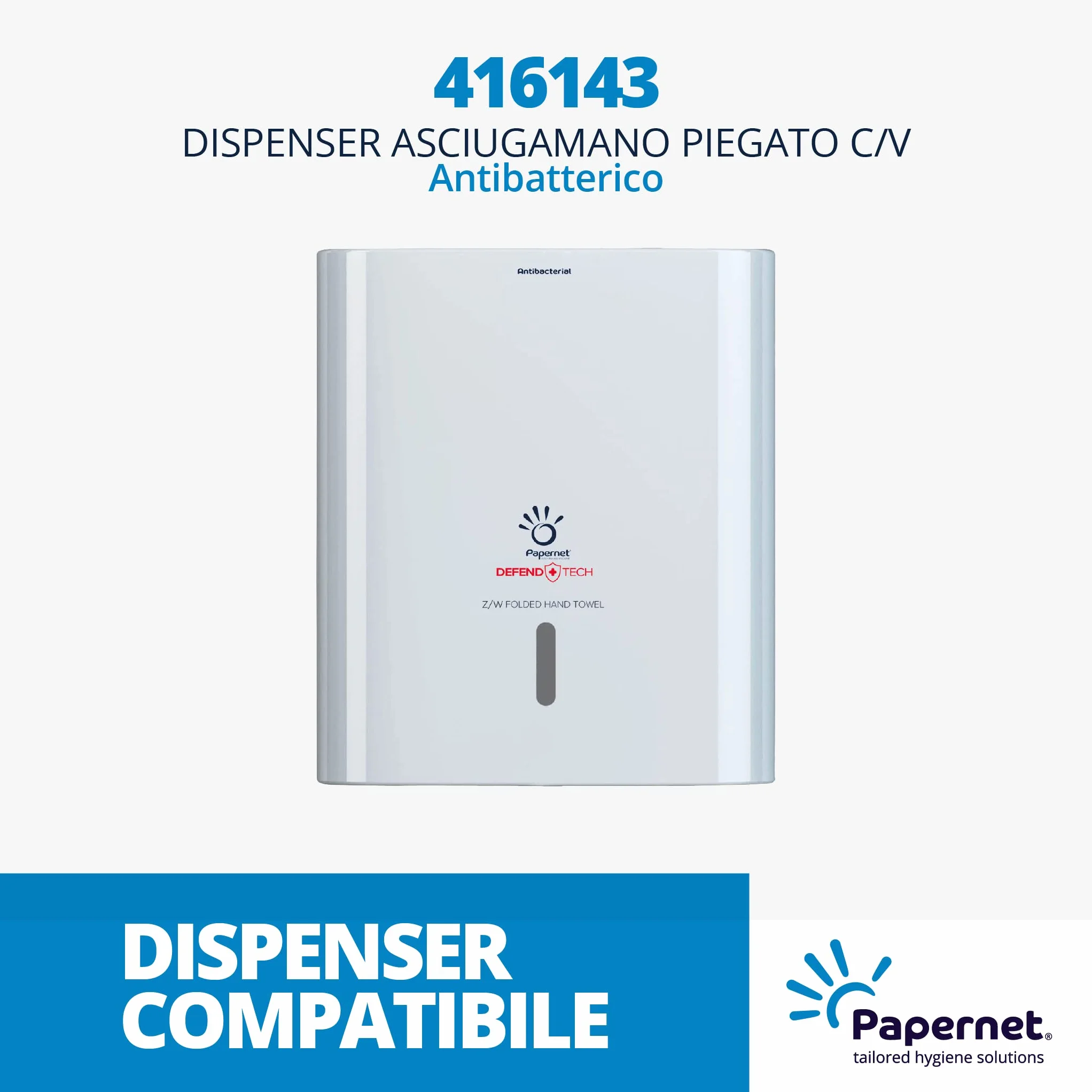 Papernet Dissolve Tech Asciugamano Piegato a V 411169 3.150 Asciugamani Carta Cellulosa Biodegradabile 2 Veli 22x10,5cm