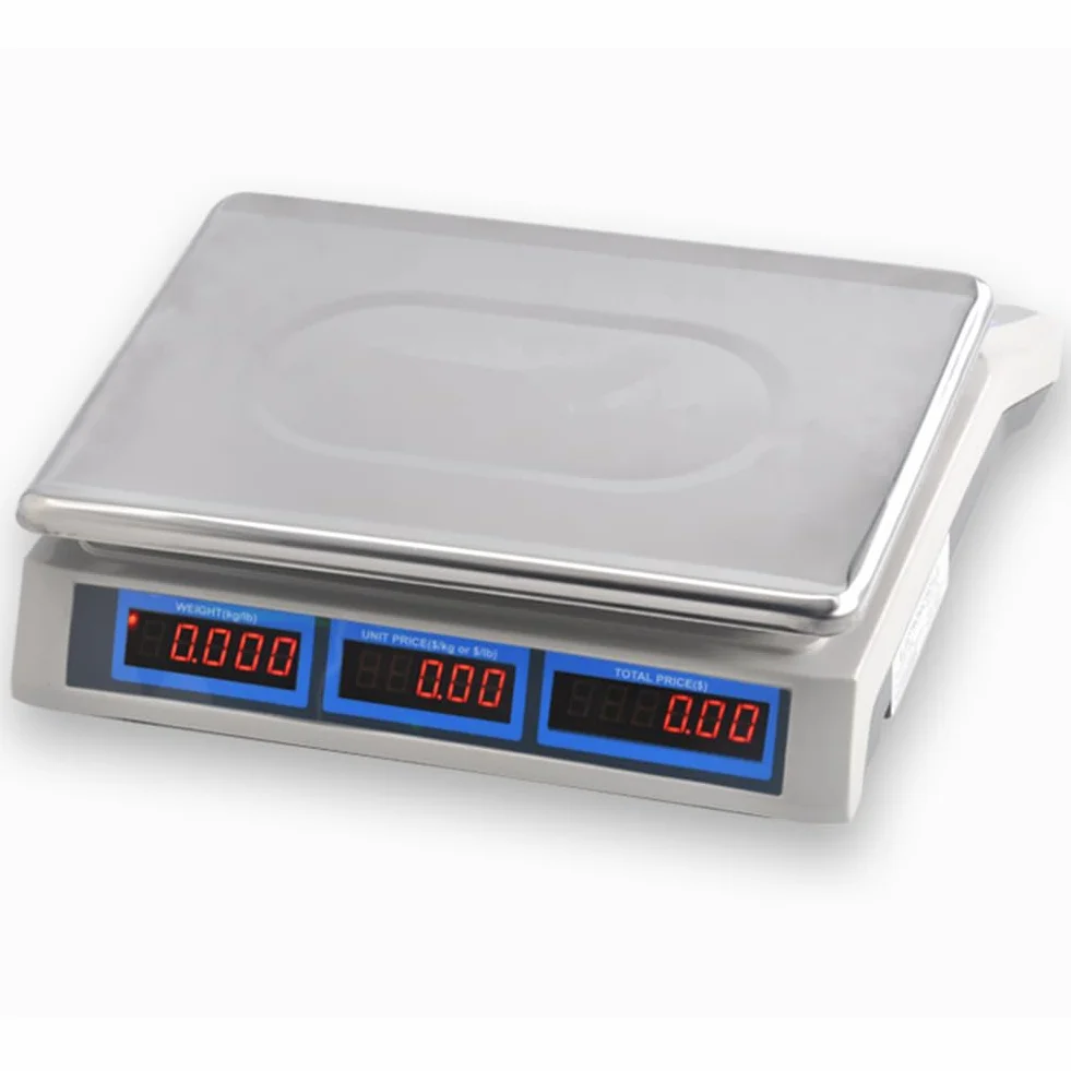 Bilancia Elettronica Professionale 40kg - Display LED, Alta Precisione, Piatto in Acciaio Inox, Batteria Ricaricabile Bilancia da Banco Adatta per Alimenti e Commercio,