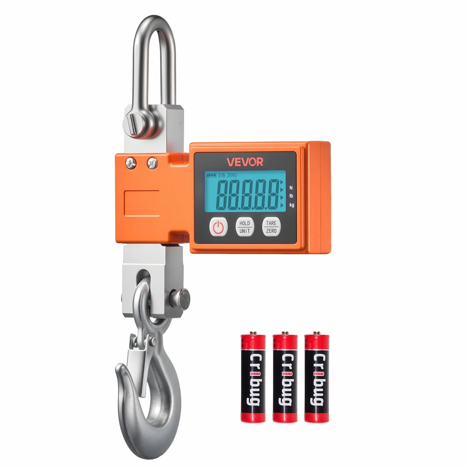 VEVOR Bilancia Elettronica per Gru 500 kg, Bilancia Industriale Sospesa, Alluminio Pressofuso, LCD, 100 g