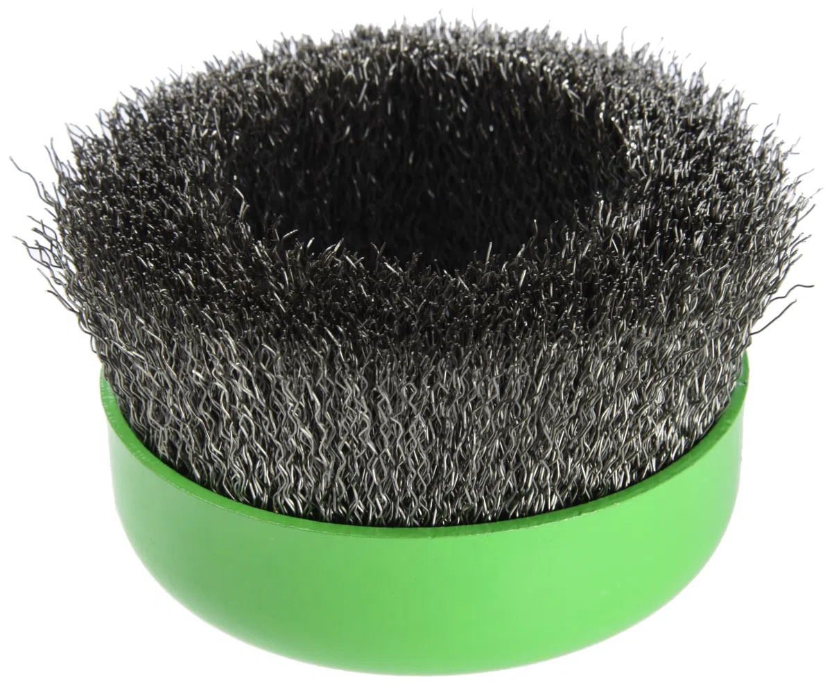 Bosch 1x Spazzola a tazza PRO Stainless Steel clean a filo ondulato grandi, filetto M14 (per Metalli non ferrosi, Acciaio, Ø 100 mm, Professional Accessorio Smerigliatrice angolare grande)