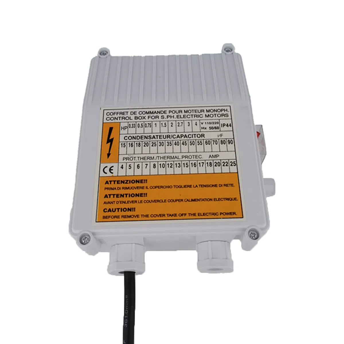 Pompa Sommersa Per Pozzi Scatola Di Controllo 1.5kw 2Hp Sommergibile Acqua Pompa Accessori Scatola Di Controllo 50uf Interruttore Di Controllo Di Avvio Del Condensatore 20A Starter Condensatore