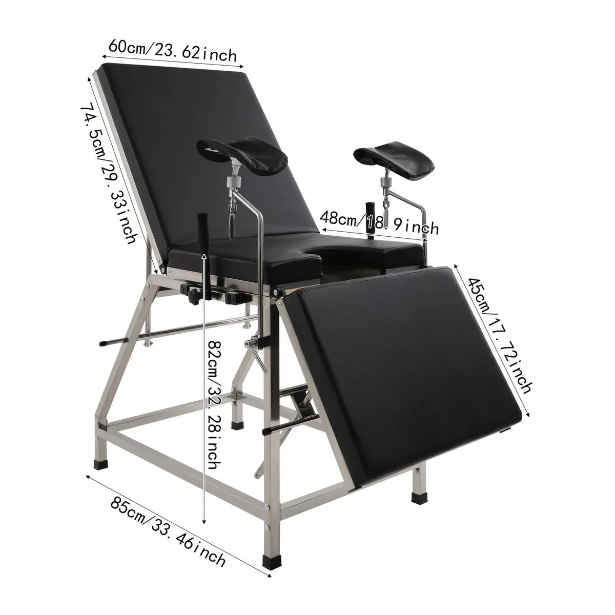 Sedia ginecologica Gaabungky moderna con schienale regolabile e gambe ergonomiche per esame professionale e clinica (nero)