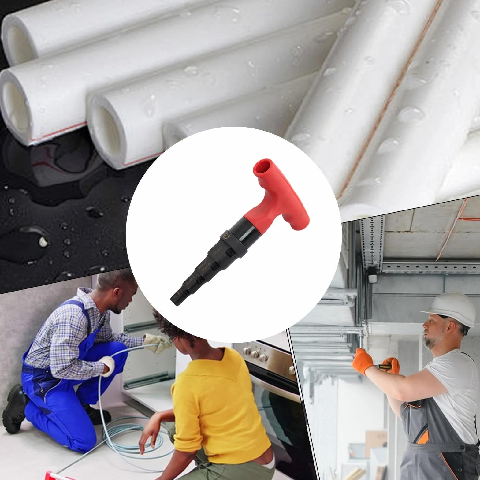 Attrezzo Per Sbavatura Tubi Multistrato, Rimuovi Sbavature Per Tubazioni Con Meccanismo A Cricchetto E Testina Girevole, Per Tubi In Alluminio E Plastica Di Dimensioni 16-32 Mm(Colore Casuale)
