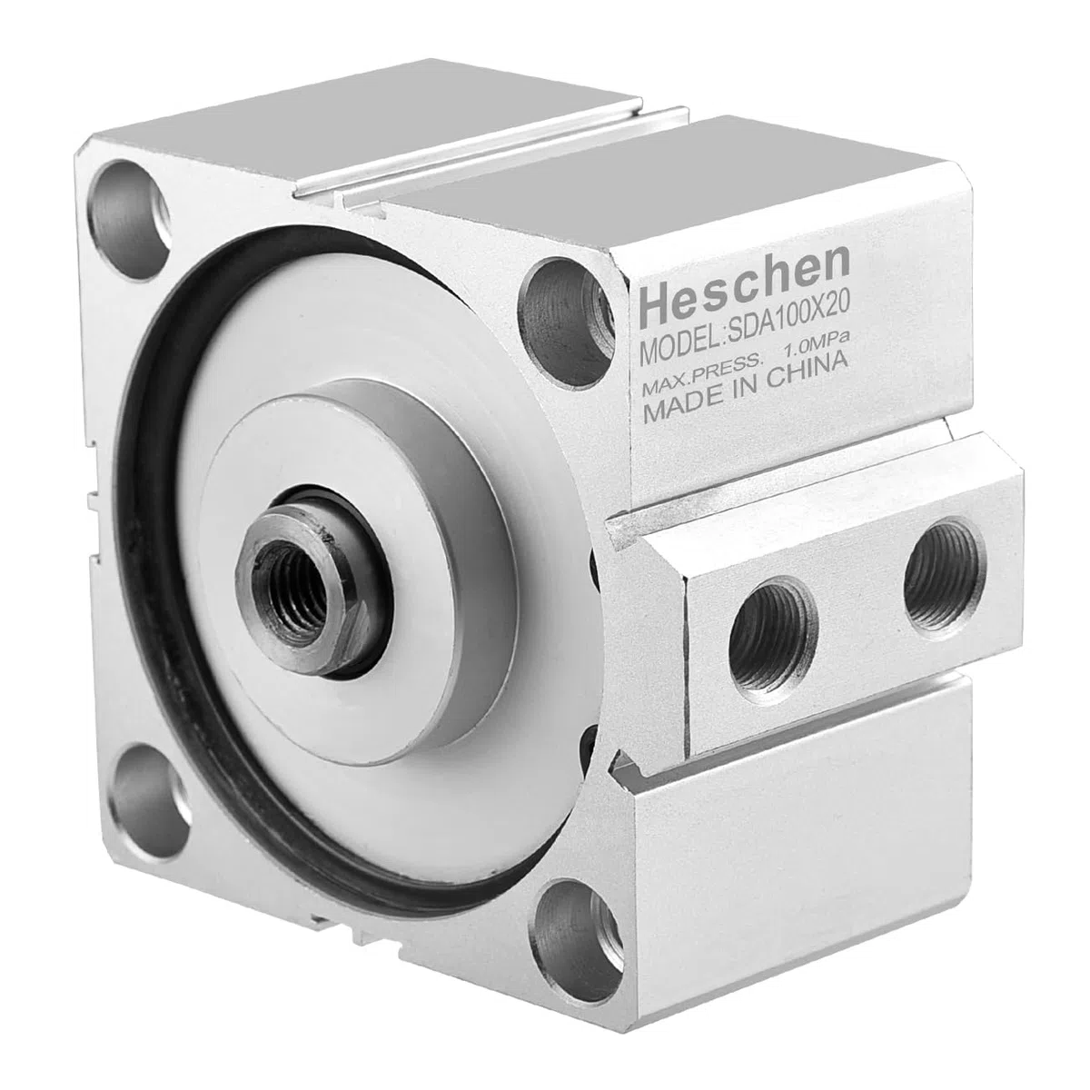 Heschen Cilindro pneumatico compatto in alluminio, SDA 100-20, foro 100mm, corsa 20mm, PT3/8 '' dimensione porta, doppio effetto