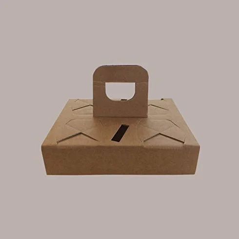 Lucgel Cestino Porta Bicchieri Cappuccino Caffè Asporto 4 FORI Carta Avana 16x20H5cm 100 pezzi