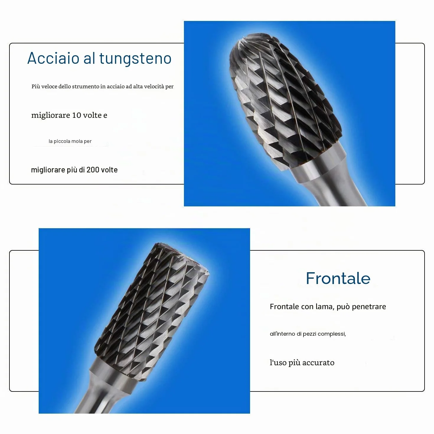 ASNOMY 5Pz Frese Rotanti in Metallo, Carburo Tungsteno 6x10mm per Lavorazione del Legno