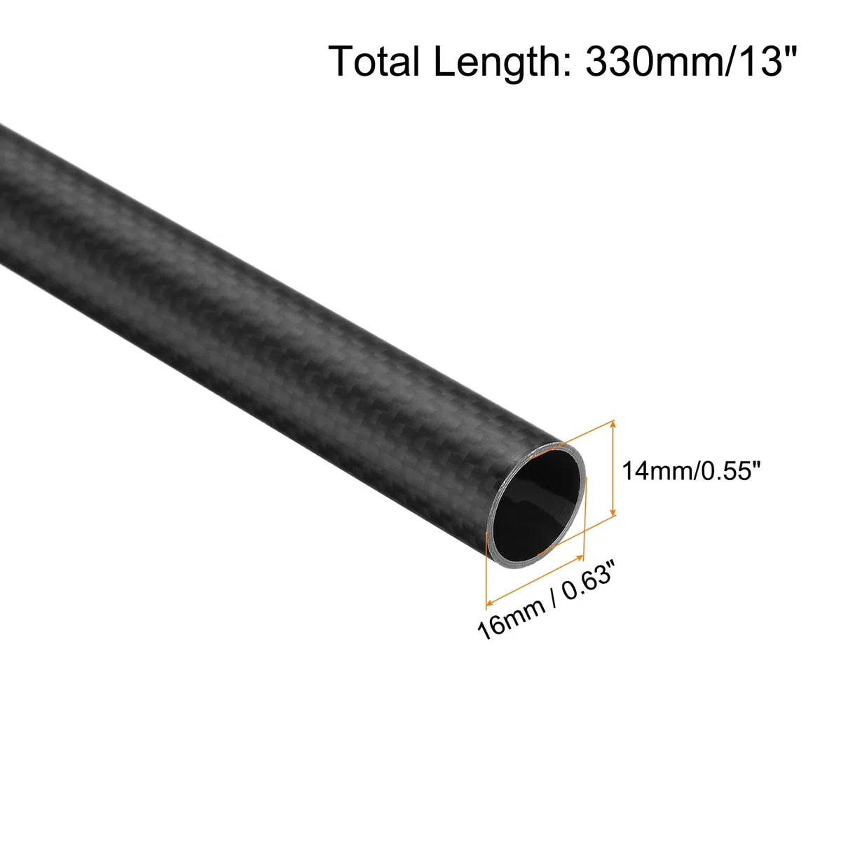 QUARKZMAN 4pz Tubi in Fibre di Carbonio 14 x 16 x 330mm Superficie Opaca Asta in Carbonio Avvolta a Rulli Tubi Tondi in Carbonio per Aeroplani RC Quadricotteri Multicotteri