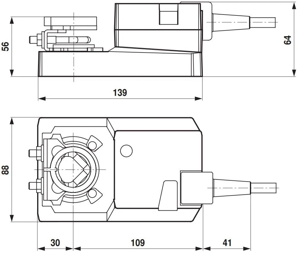 Belimo SM230A - Attuatore 20 Nm, 150 s, 95°, AC/DC 24 V, on/off, 3 punti, IP 54, arancione