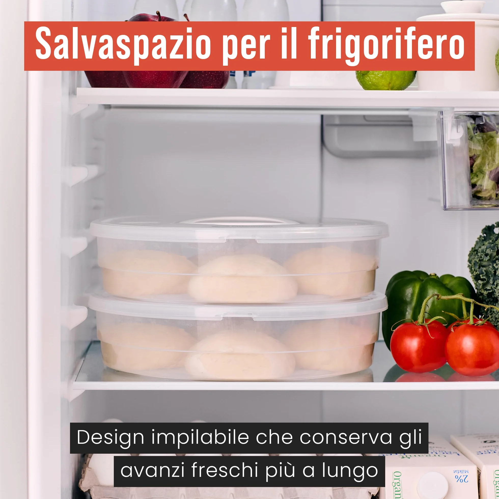 Chef Pomodoro Set Contenitori Pizza 30,5 cm 2-Pack Porta Torta con Coperchio