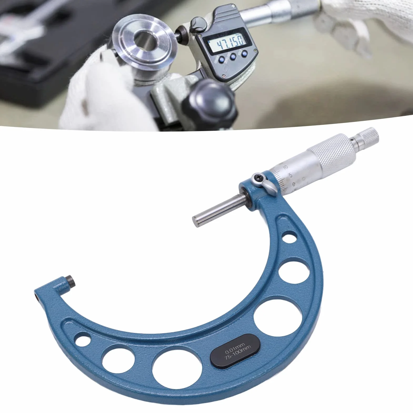 Micrometro Esterno Professionale 75-100/0.01mm Strumento di Misurazione di Precisione
