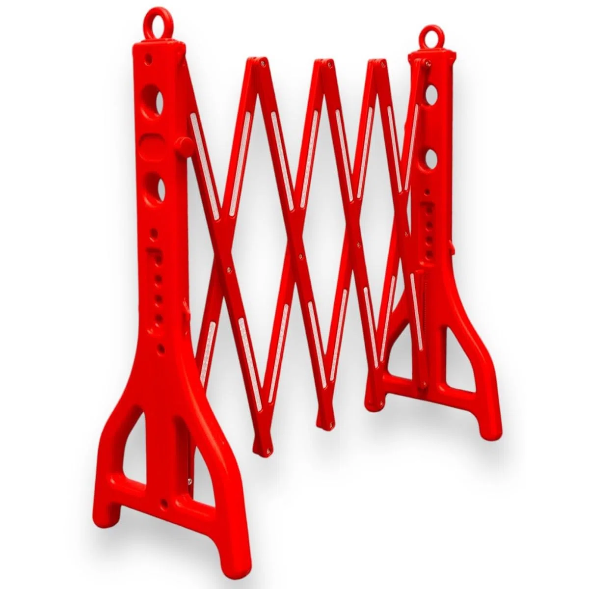 Barriera Mobile Espandibile Berry - Rossa, 2.5 m in plastica pieghevole, barriera riflettente portatile, cancello temporaneo per la sicurezza dei pedoni, eventi, scuole, lavori di manutenzione - 1