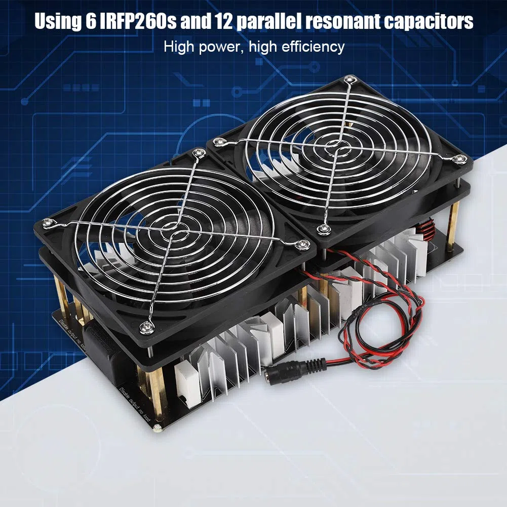 Socobeta Riscaldatore a induzione 12V-48V 2500W Riscaldatore a induzione ad Alta frequenza Modulo Scheda PCB Driver Flyback per Fai da Te Modulo di Potenza ZVS