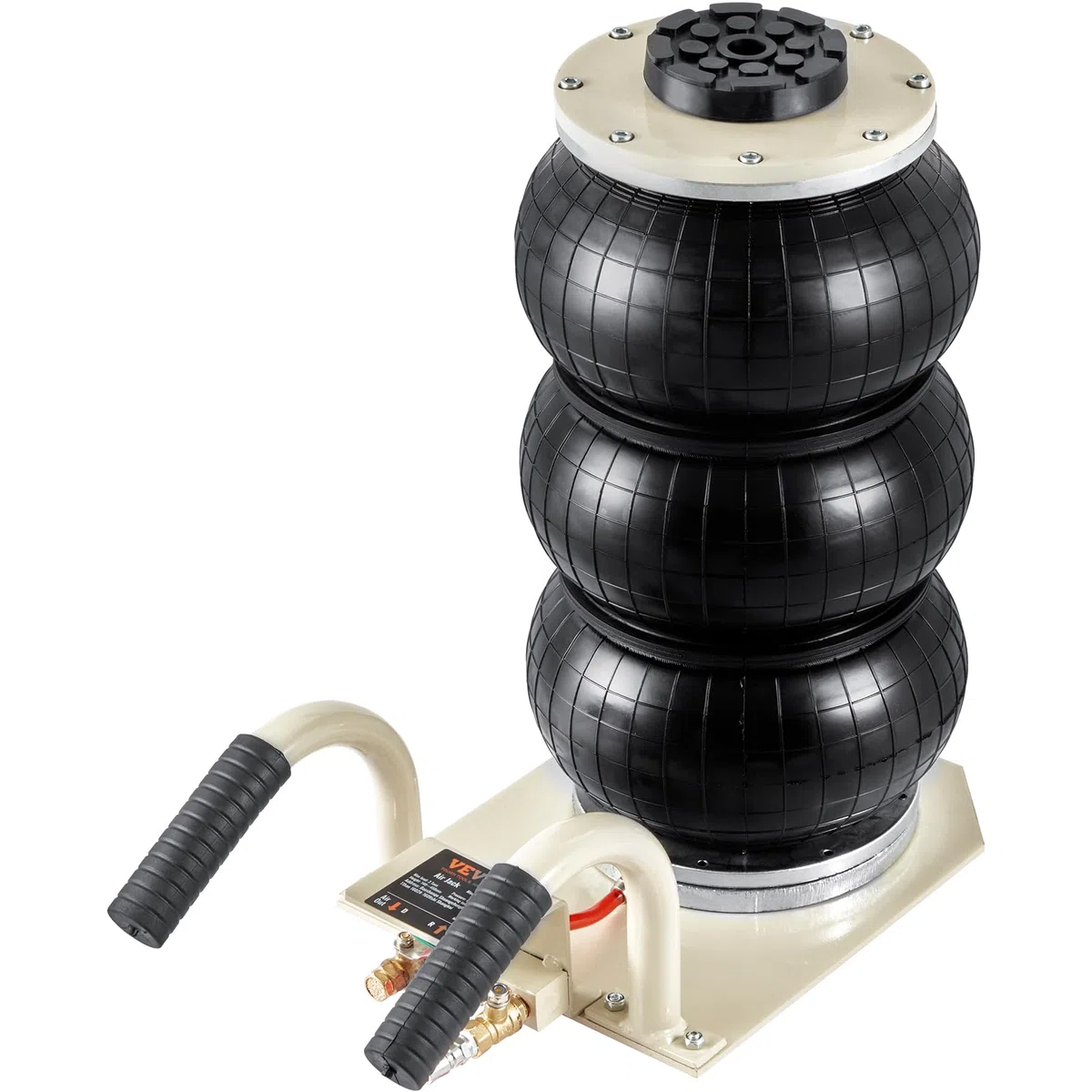 VEVOR Cric pneumatico portatile Triple Bag Air Jack 3 t, sollevatore d'aria a tre sacchetti, altezza di sollevamento: 140 – 450 mm, sollevatore d'aria airbag, sollevatore d'aria con manico corto,
