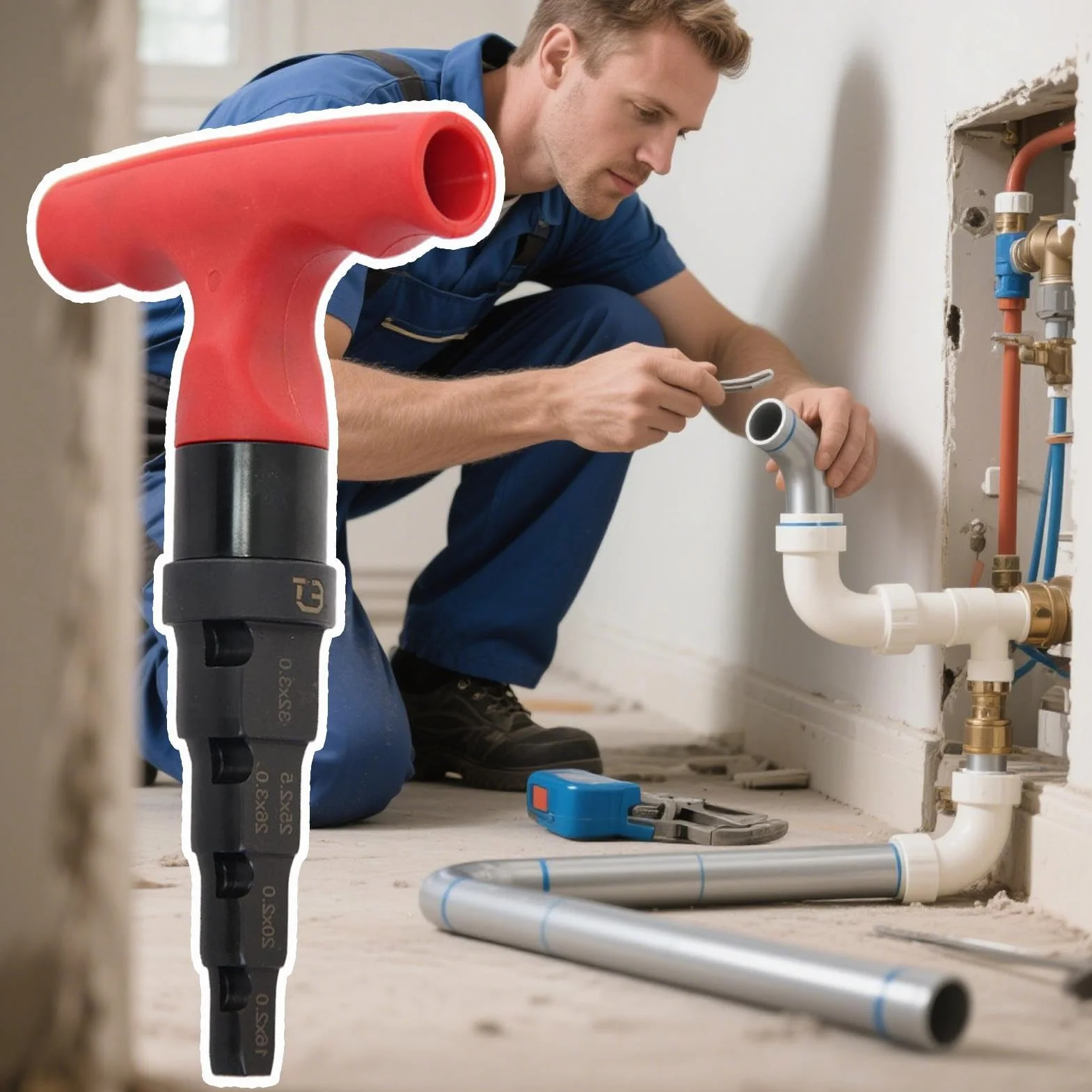 Attrezzo Per Sbavatura Tubi Multistrato, Rimuovi Sbavature Per Tubazioni Con Meccanismo A Cricchetto E Testina Girevole, Per Tubi In Alluminio E Plastica Di Dimensioni 16-32 Mm(Colore Casuale)