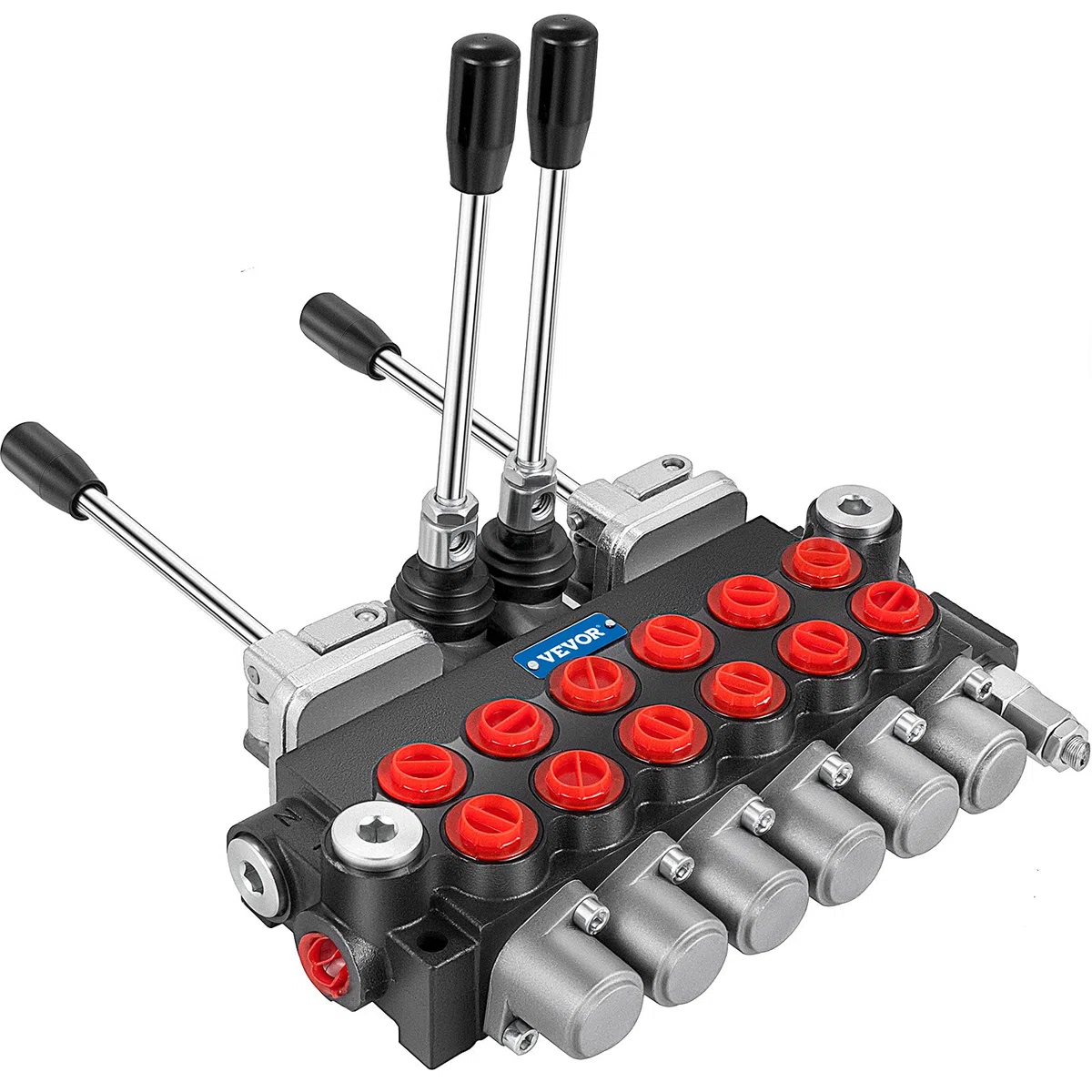 VEVOR Valvola di controllo direzionale idraulica, valvola di controllo direzionale idraulica a 6 bobine, valvola di caricamento idraulica 11 GPM, valvola di controllo direzionale 4500 PSI