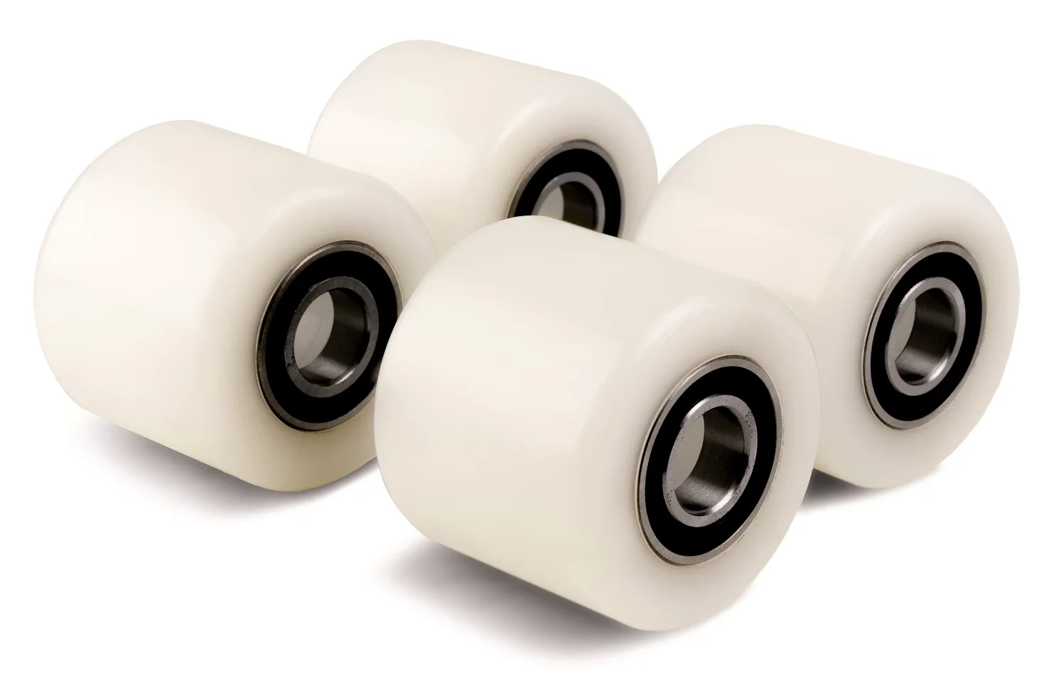 Rotelle per carretto per pallet, diametro di 70 mm, larghezza di 60 mm, ruote/rotelle per carico in nylon con cuscinetti a sfera, diametro di 20 mm, dimensioni 70 x 60 x 20 mm, 450 kg, confezione da 4