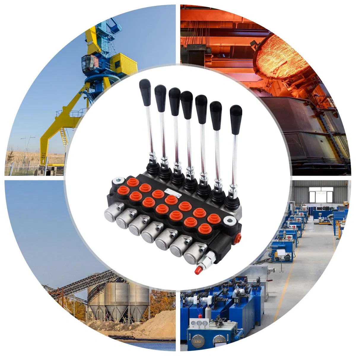 MINRS Valvola idraulica, valvola di controllo manuale, 7 volte, 3600psi, 60L/min, cilindro idraulico a doppia azione, valvola di controllo direzionale idraulica per trattore, caricatore, rimorchi